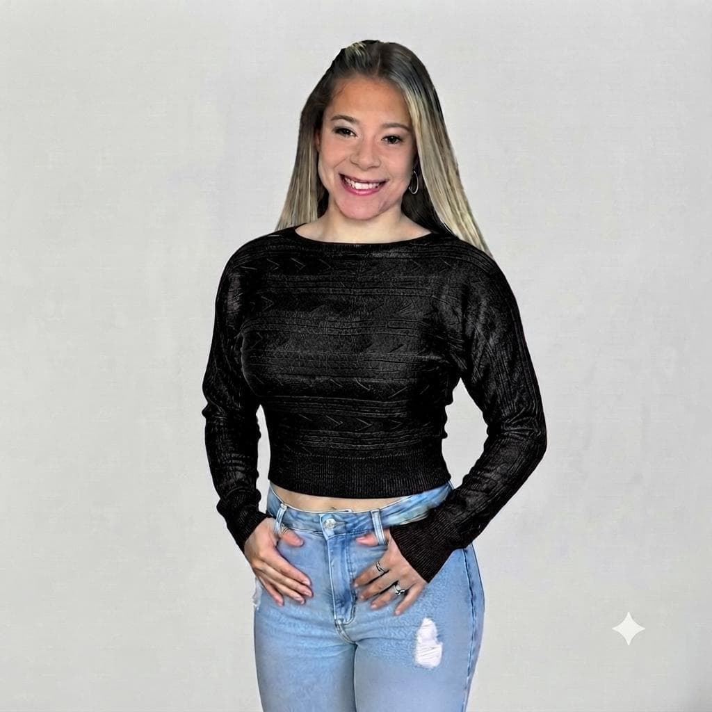 BLUSA DE MANGA LONGA FRIO CROPPED