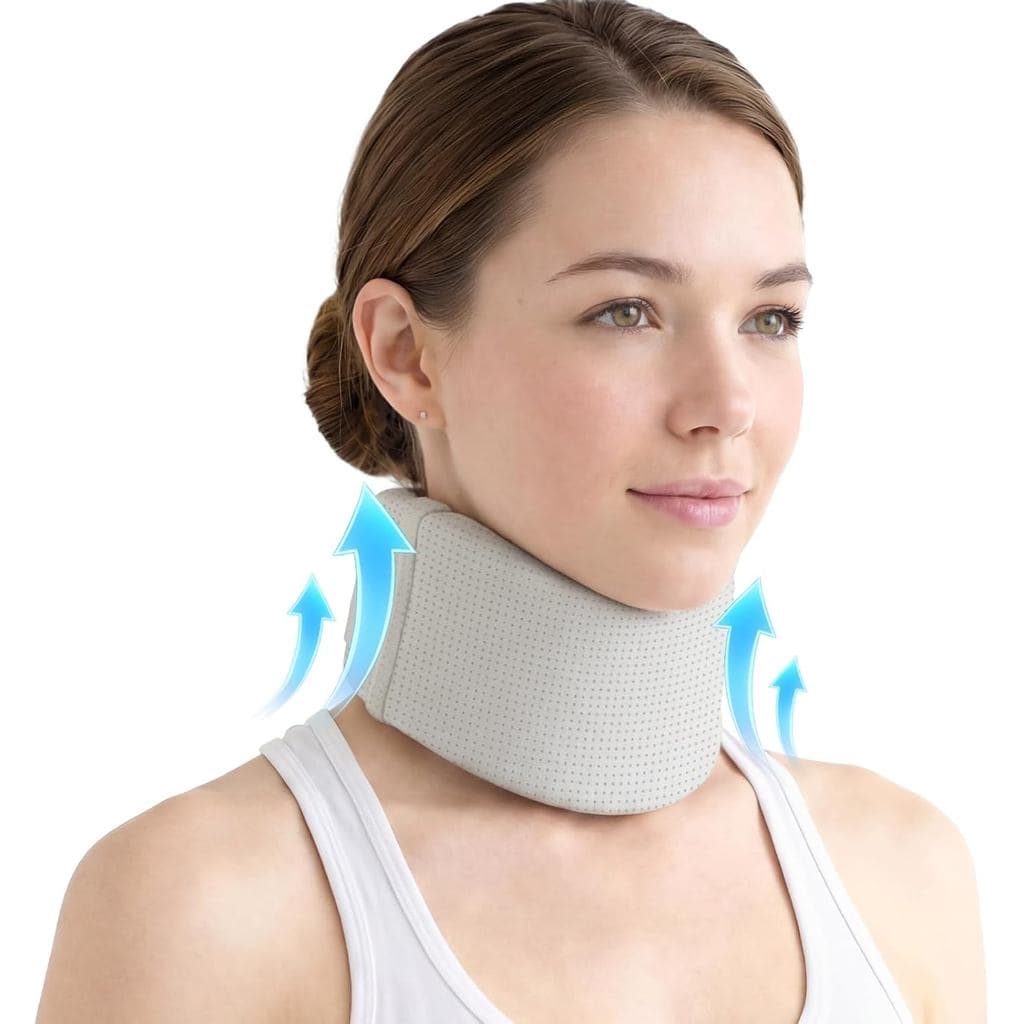 Coleira Cervical de Seda Gelada - Macia, Lavável, Respirável para Correção Postural - Com Abertura Anti-Ronco para um So