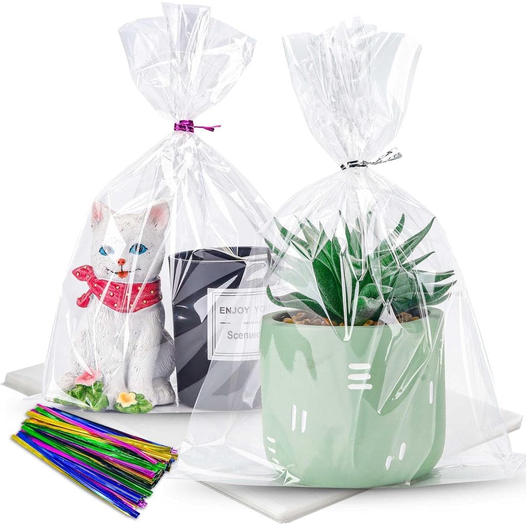 Sacos de Celofane LOKIQNG, Sacos Plásticos Transparentes para Presentes de Dia das Mães, Sacos para Biscoitos e Guloseim