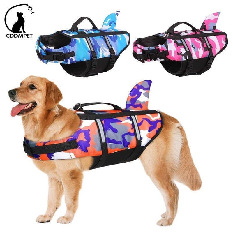 Colete Salva-Vidas Cachorro Ajustável Para Cães Com Pega De Alta Flutuação De Salvamento Reflector