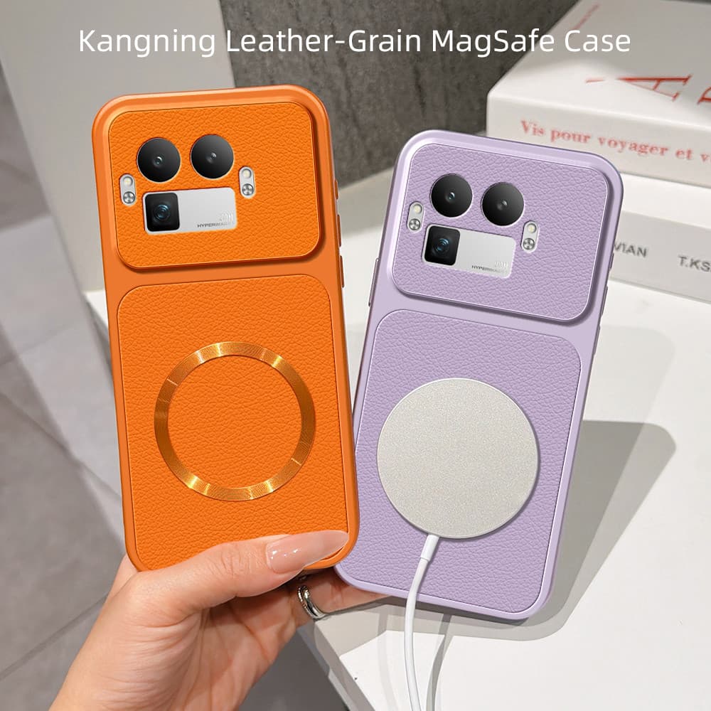 Aplicável Ao Realme GT 8 Pro RMX5210 RealmeGT8Pro Capa De Couro Fosco Com Anel Magnético De Carregamento , Telefone anti