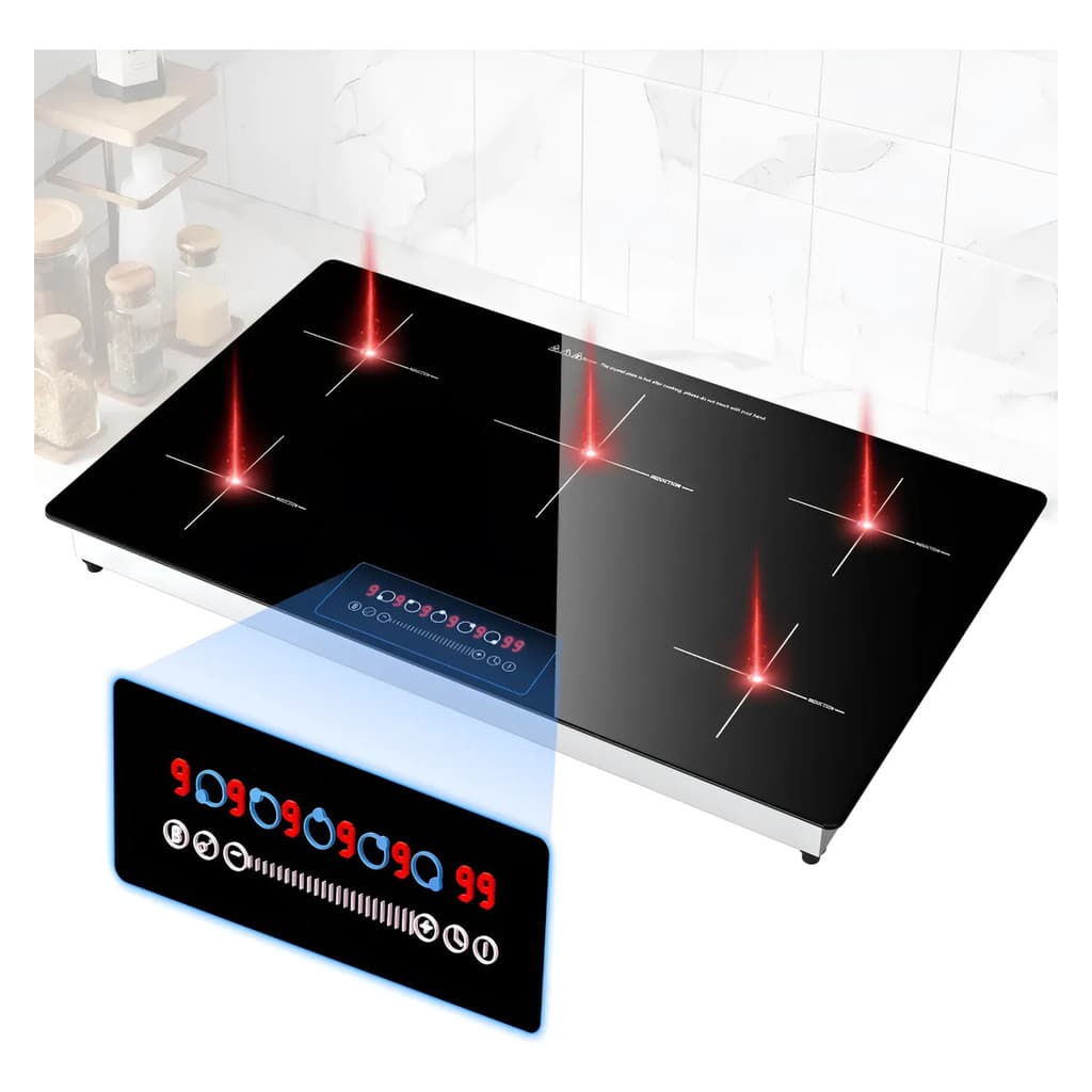 Fogão Eletrico De Indução Zona Flexível 5 Bocas Queimadores