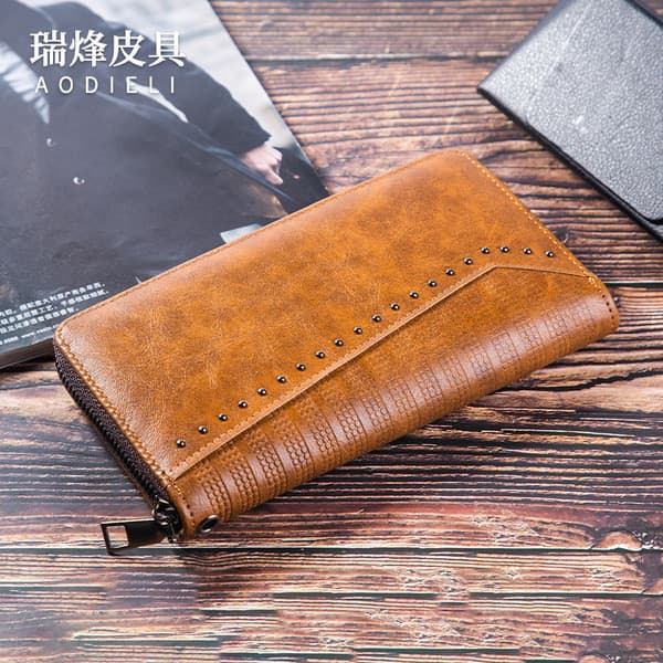 | carteira masculina grande | carteira masculina original 【carteira masculina couro】 ♔Comércio exterior zíper bolsa de e