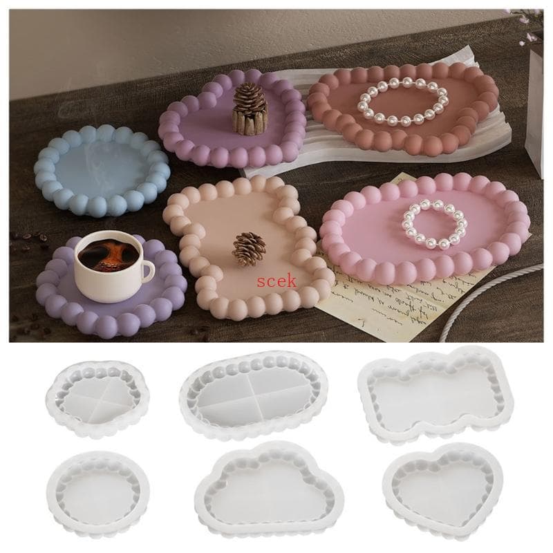 scek 6 Unidades Molde Silicone Para Fazer Copos, Bandeja Armazenamento Joias