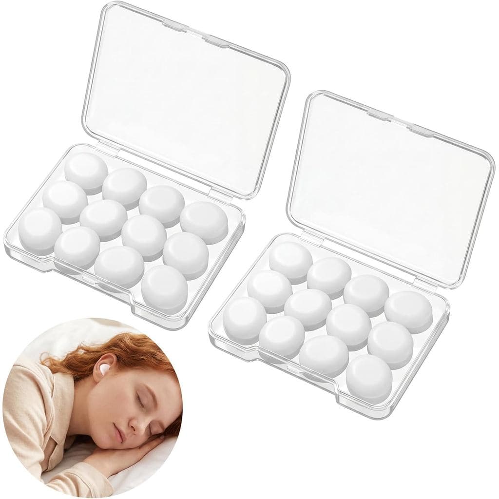 24 Peças de Protetores Auriculares Moldáveis de Silicone Macio, Reutilizáveis, com Cancelamento de Ruído, para Dormir, N