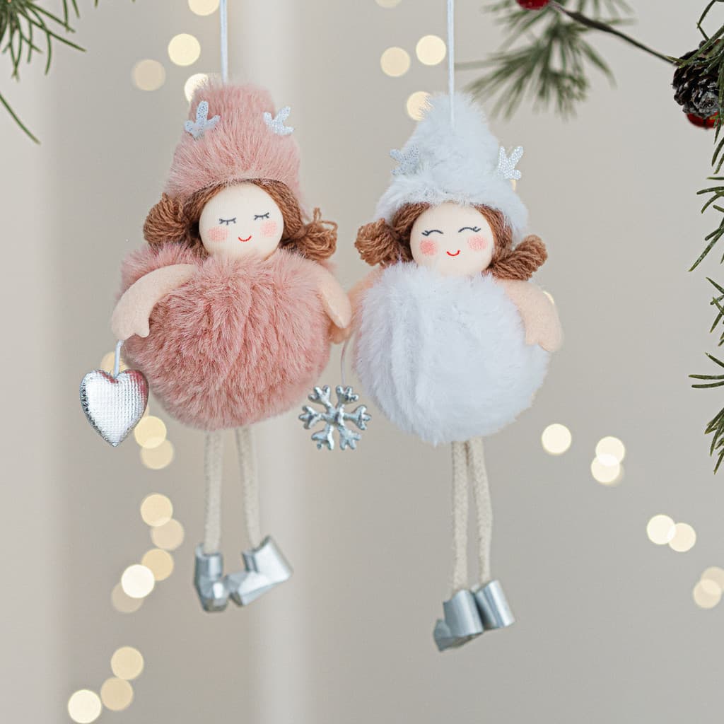 2025 novos produtos anjo boneca menina bonito pelúcia pequeno pingente enfeites de natal árvore de natal charme