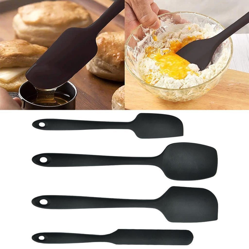 [campgrounds] Conjunto De Espátula De Silicone De 4 Unidades , Antiaderente , Resistente Ao Calor , Virador Para Cozinha
