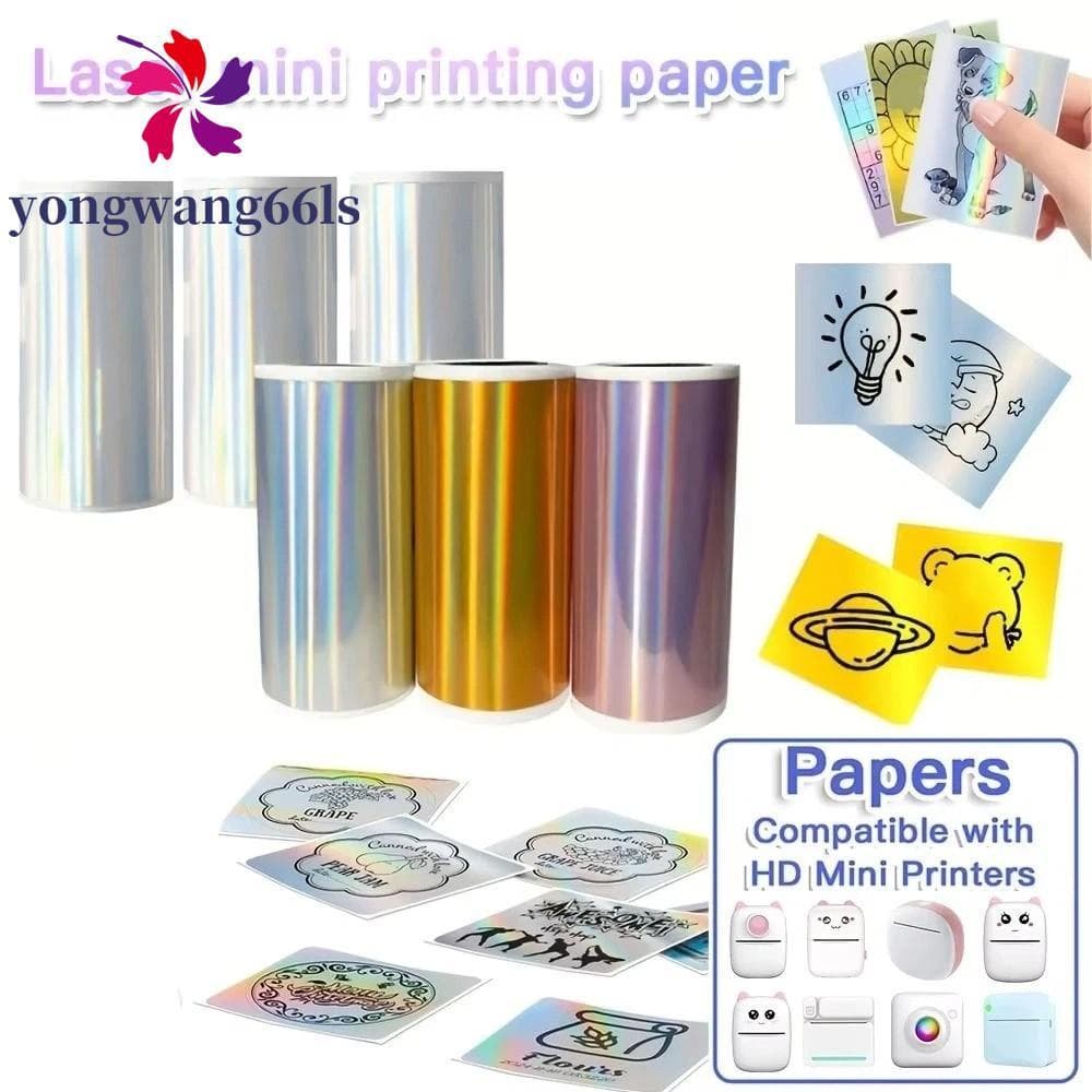 Papéis Para Impressora Térmica YONGWANG , Papel Térmico Holográfico Colorido HD Brilhante , Cores Vibrantes