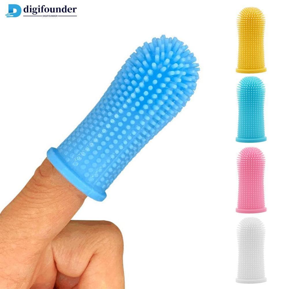 DFR 1Pc Silicone Macio Cão De Estimação Dedo Escova De Dentes Limpeza Mau Hálito Cuidados Não Tóxico Ferramenta Limpa Ac