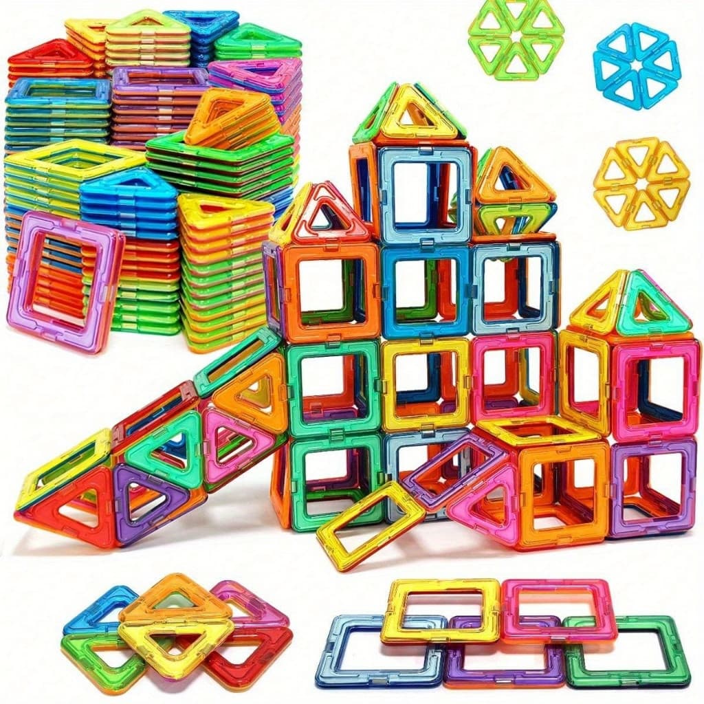 80 Peças/40 Brinquedos De Bloco De Construção Magnético Infantil , Partículas Grandes Magnéticas Fortes , Montagem , Edu