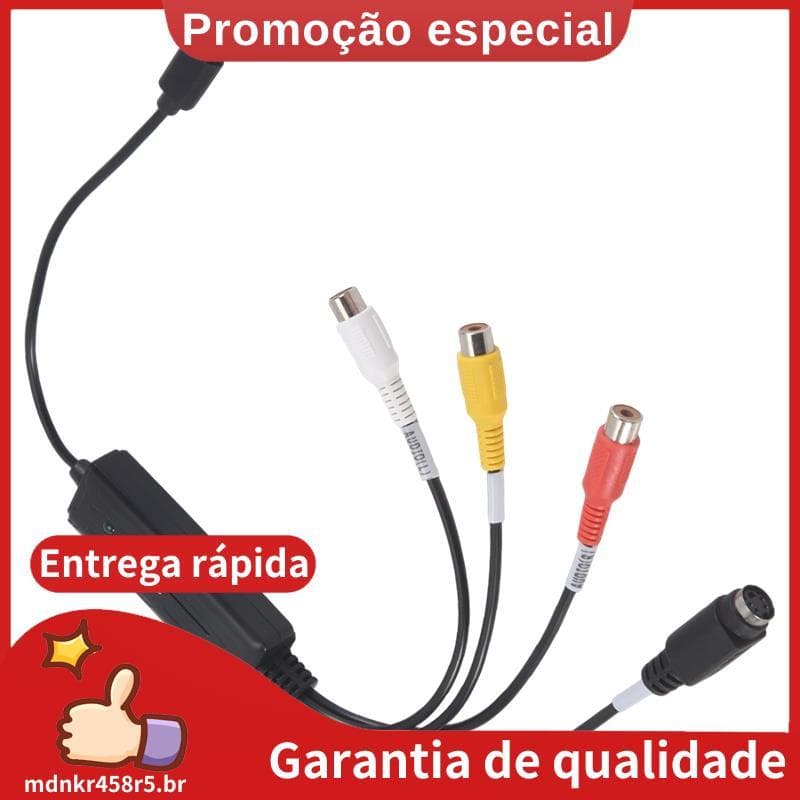 Conversor AV Para USB C De 1 Peça Adaptador De Placa De Captura De Vídeo 1 Canal . mdnkr458r5br