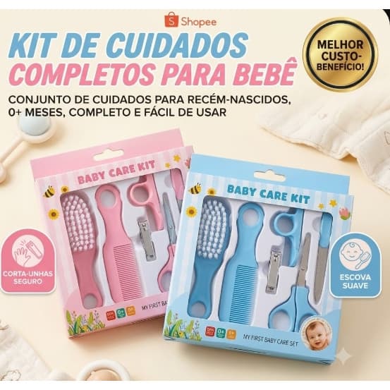 Kit Higiene Cuidado Bebê Recém Nascido Essencial Cuidados Com O Bebê Recém Cortador Escova Cabelo Unha Pente