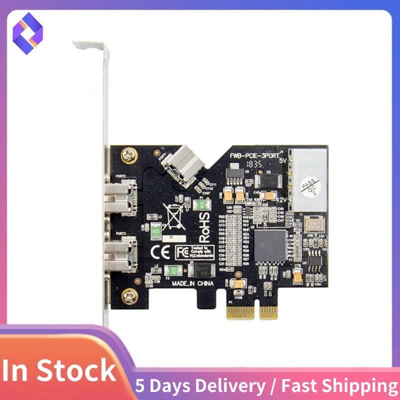 Placa Controladora PCI Express-E X1 Para 3 Portas 1394B , Adicional FireWire 800 IEEE 1394 B 2 + 1 , Captura De Vídeo De