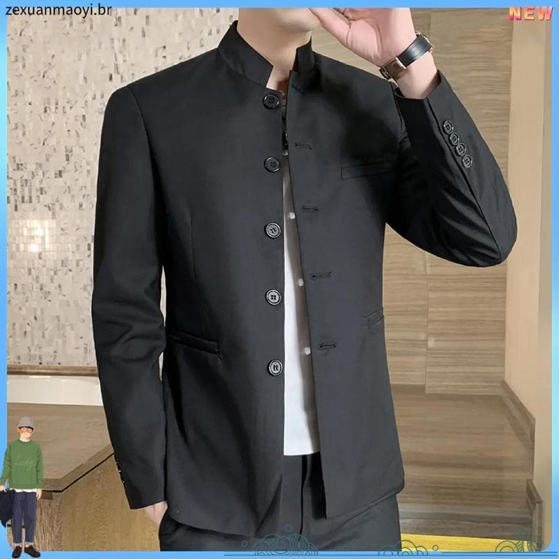 Nostálgico novo terno chinês estilo Preppy gola alta terno de montanha chinesa república da China estudante terno quinto