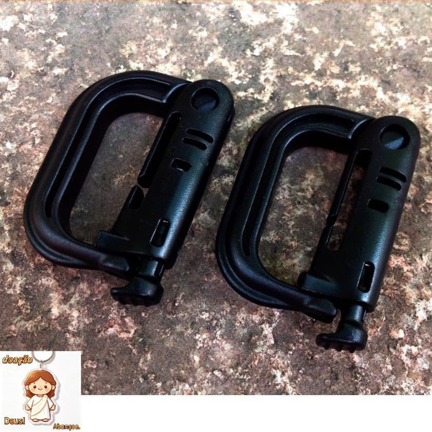2 - Mosquetão Chaveiro D Ring Molle Clip