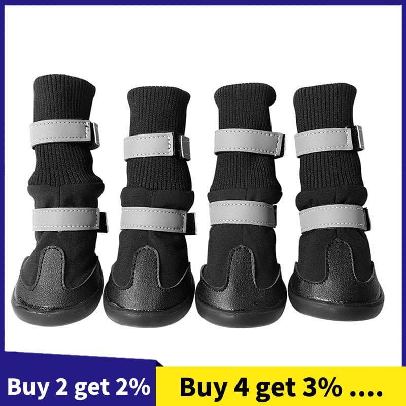 Sapatos Impermeáveis Para Cães De Estimação , Botas De Proteção Antiderrapantes Grandes Neve Resistentes Ao Desgaste , 4