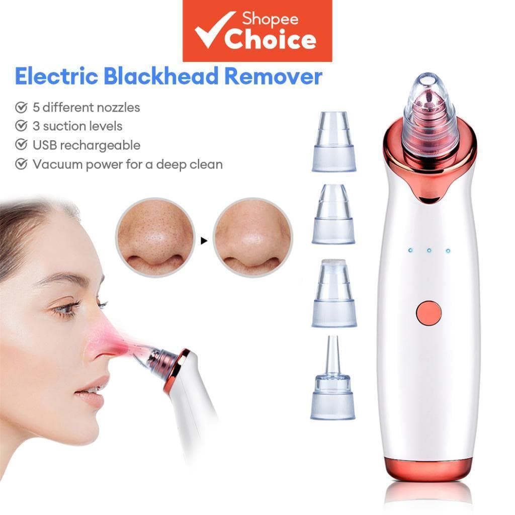 Vácuo Removedor De Cravo Elétrico-MU007 Limpador De Poros Profissional Com 5 Sondas De Sucção , Kit Extrator Facial Reca
