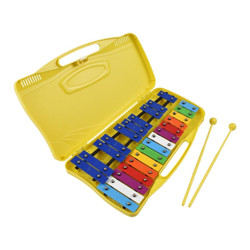 25 notas Glockenspiel xilofone Teclas de metal coloridas Instrumento musical de ritmo de percussão com placas de