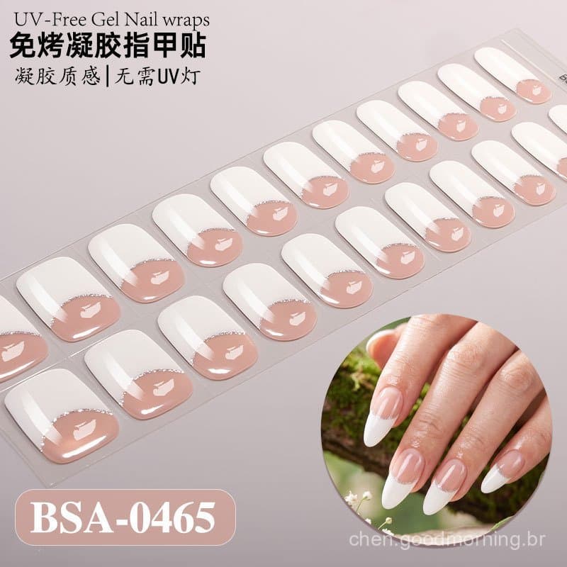Adesivos de manicure em Gel sem cozimento para salão de manicure francês DIY Europa América Adesivos de unhas sem luz e