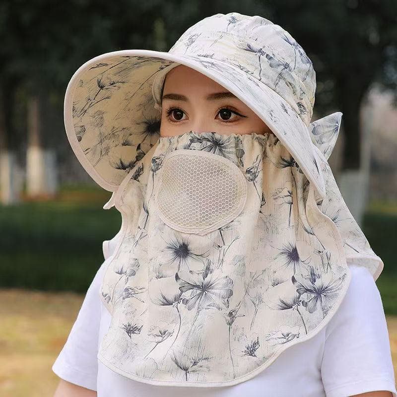 Chapéu de proteção solar para atividades ao ar livre no verão com véu.   KVVG