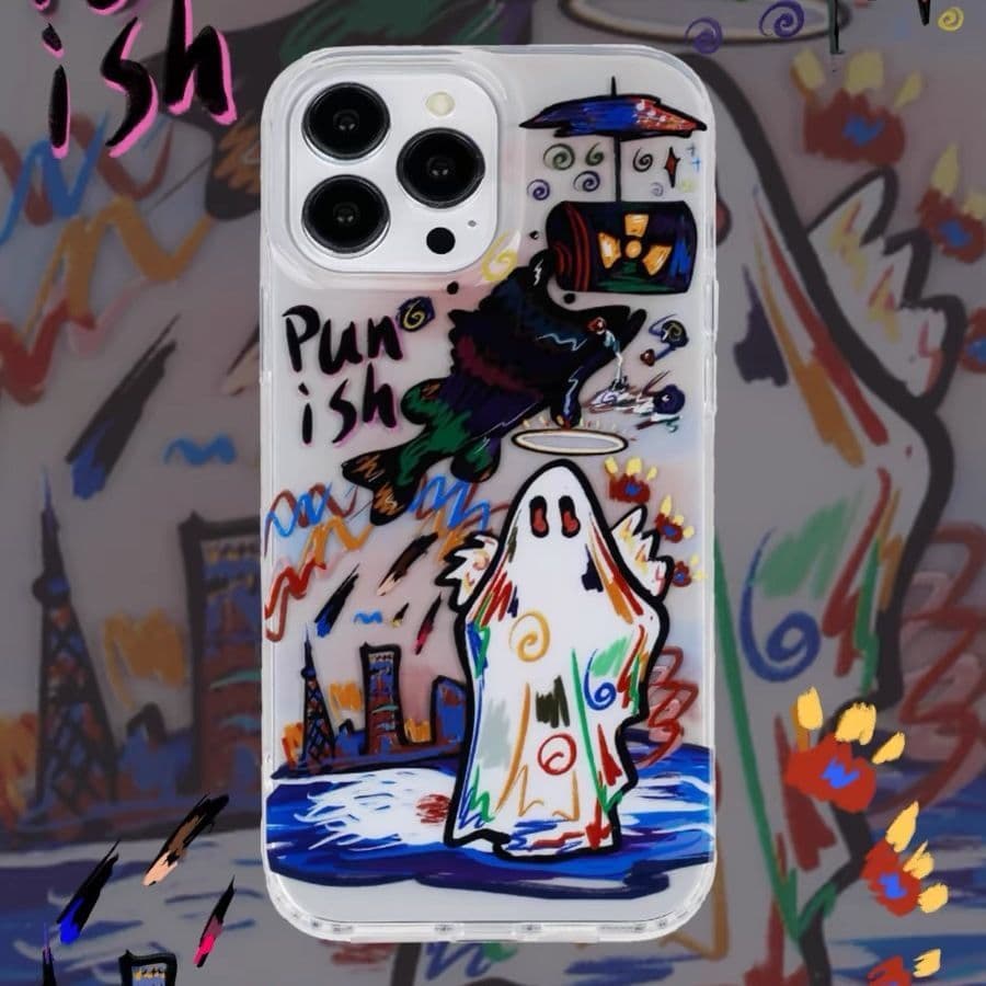 Capa para iPhone 16 Pro/14/13/12 Magic Tsunami Little Ghost sexr/xax78plu RCBD