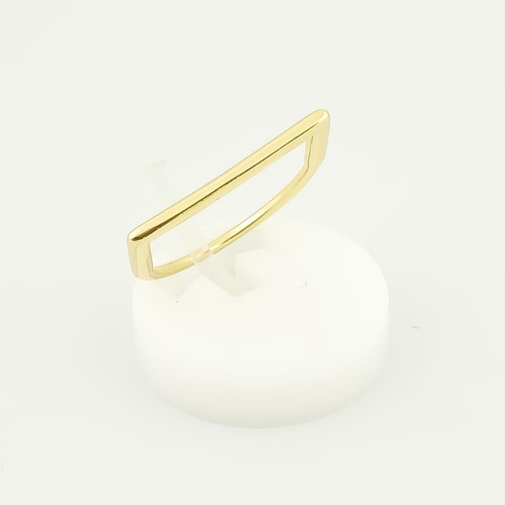Anel Meio Quadrado Banhado a Ouro 18k 20