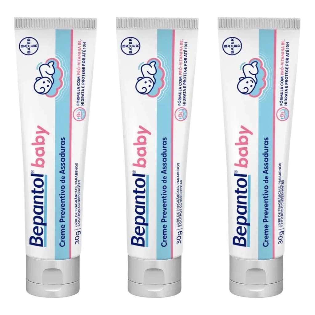 Kit 3 Pomadas Bepantol Baby Assaduras 30g