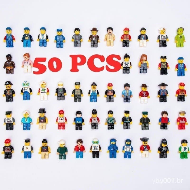 50 Peças Compatíveis com Minifiguras LEGO, Figuras de Ação, Brinquedos, Pacotes Surpresa (Inclui 50 Peças Selecionadas A