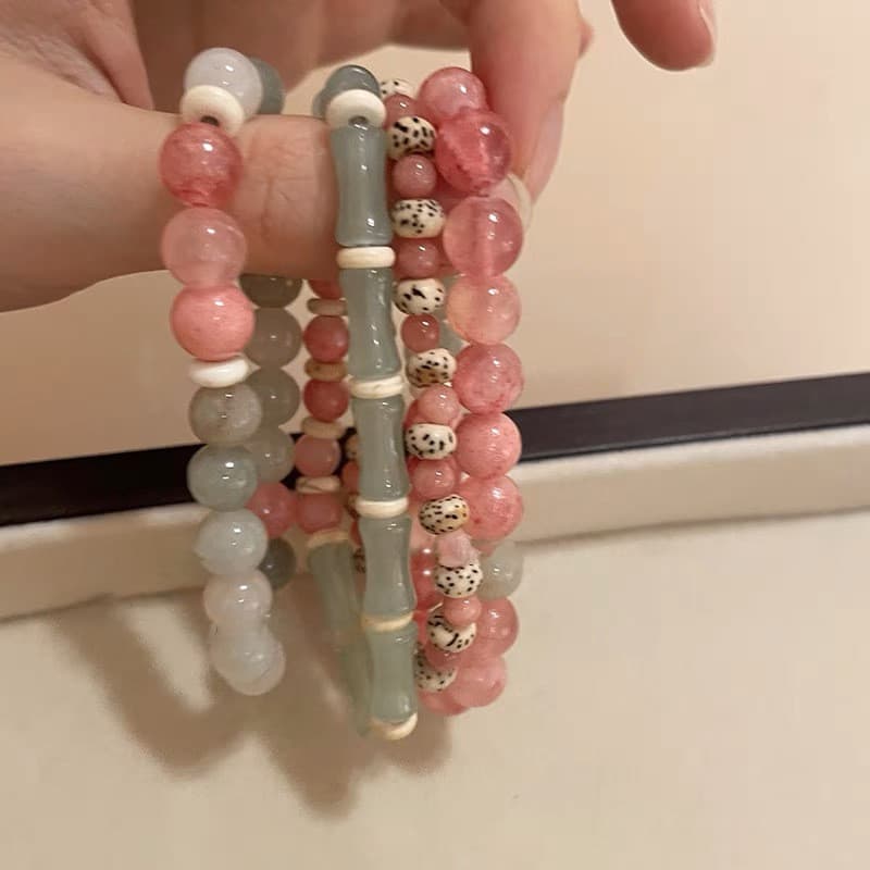Pulseira de cerâmica de Jingdezhen, não desbotável, feminina, novo estilo chinês, joia versátil de estilo nacional, aces