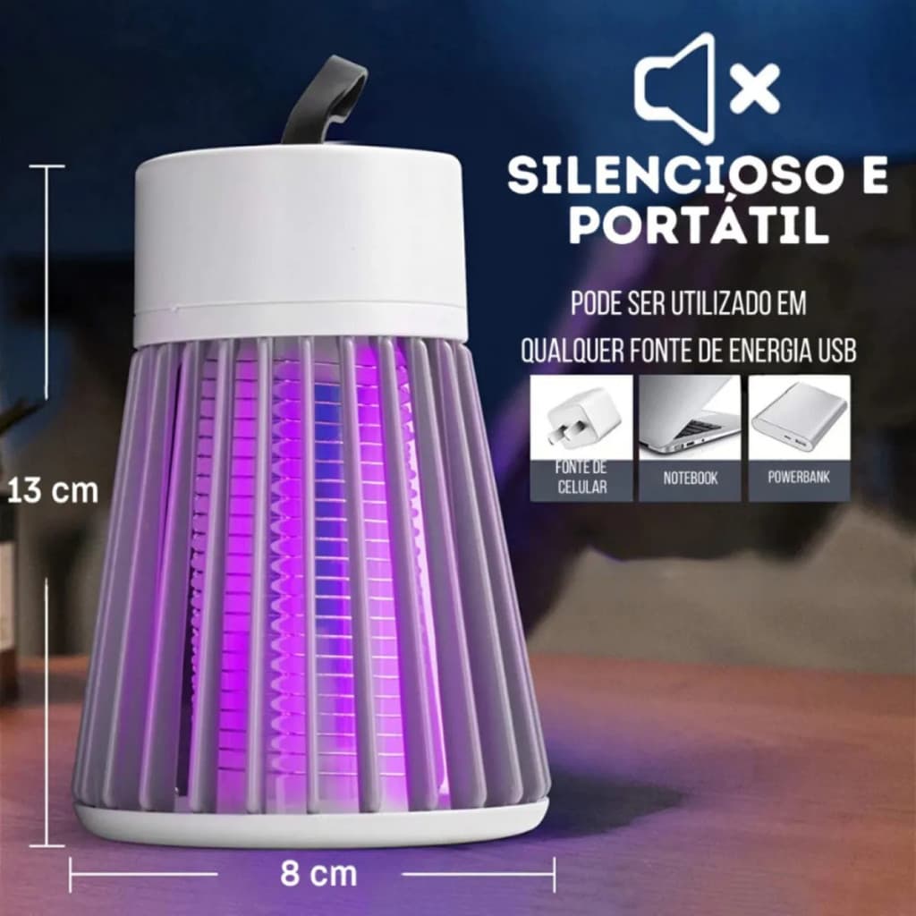 Luminária Mosquiteiro UV 2 em 1 Armadilha Elétrica