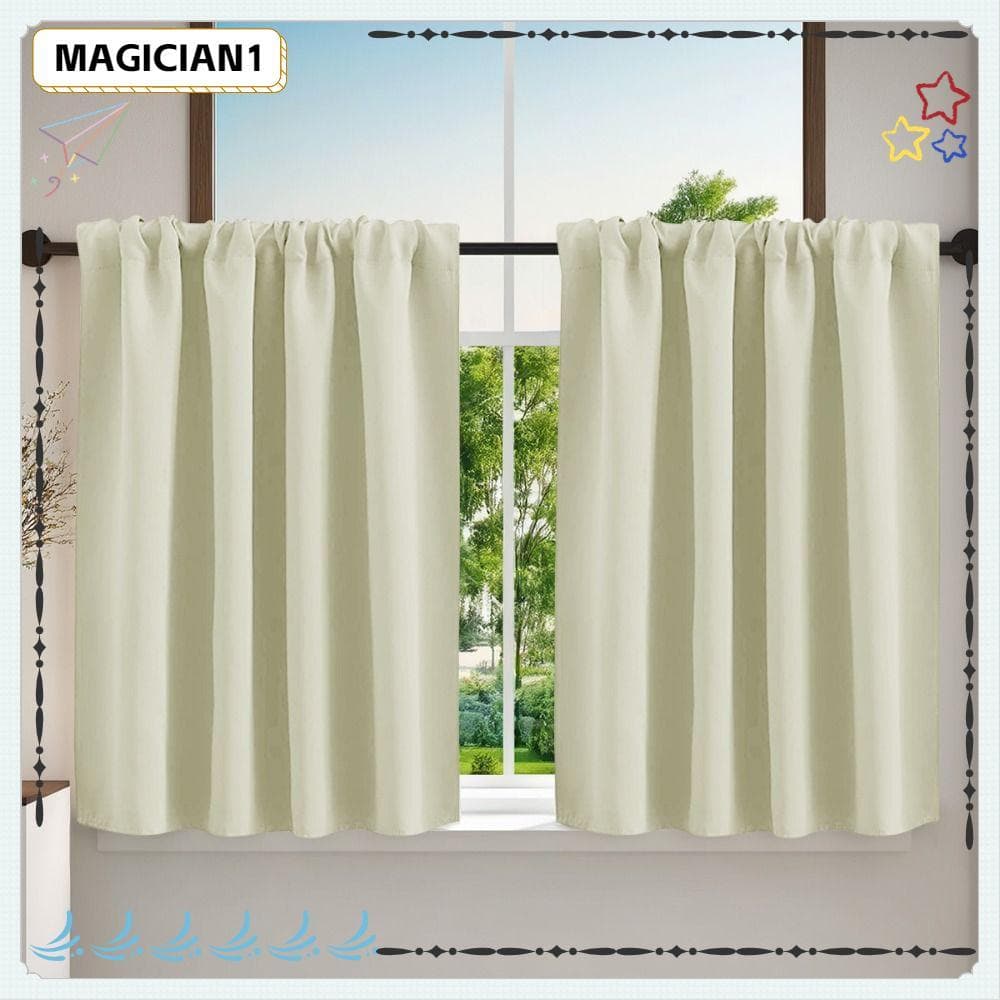 Cortina Blackout Curta MAGICIAN , Cortinas De Camada Duráveis De Cor Pura , Para Tratamento De Janelas Pequenas
