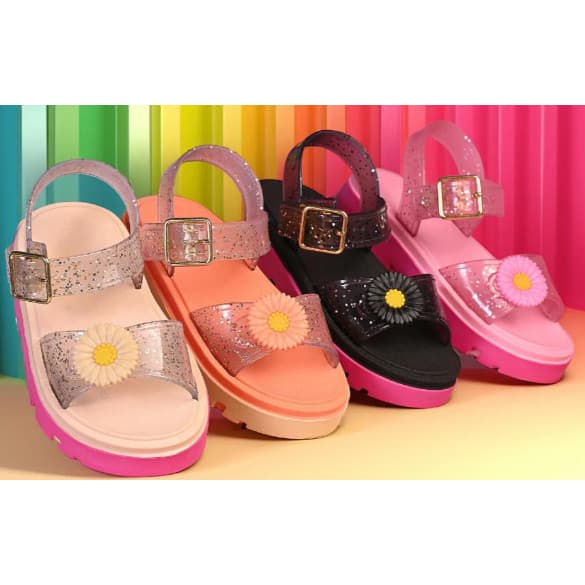 SANDALIA FEMININA BABY FLOR GIRASSOL 29 AO 34 PROMOÇÃO