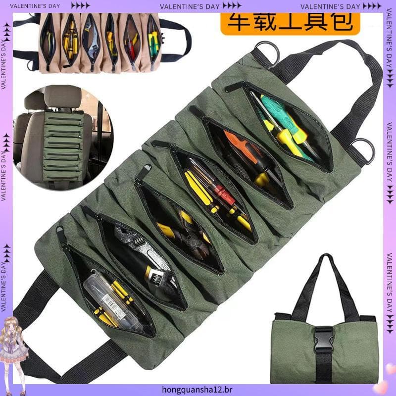 Bolsa de ferramentas para carro, bolsa de lona para reparo de ferramentas de carro, bolsa portátil para ferramentas de H