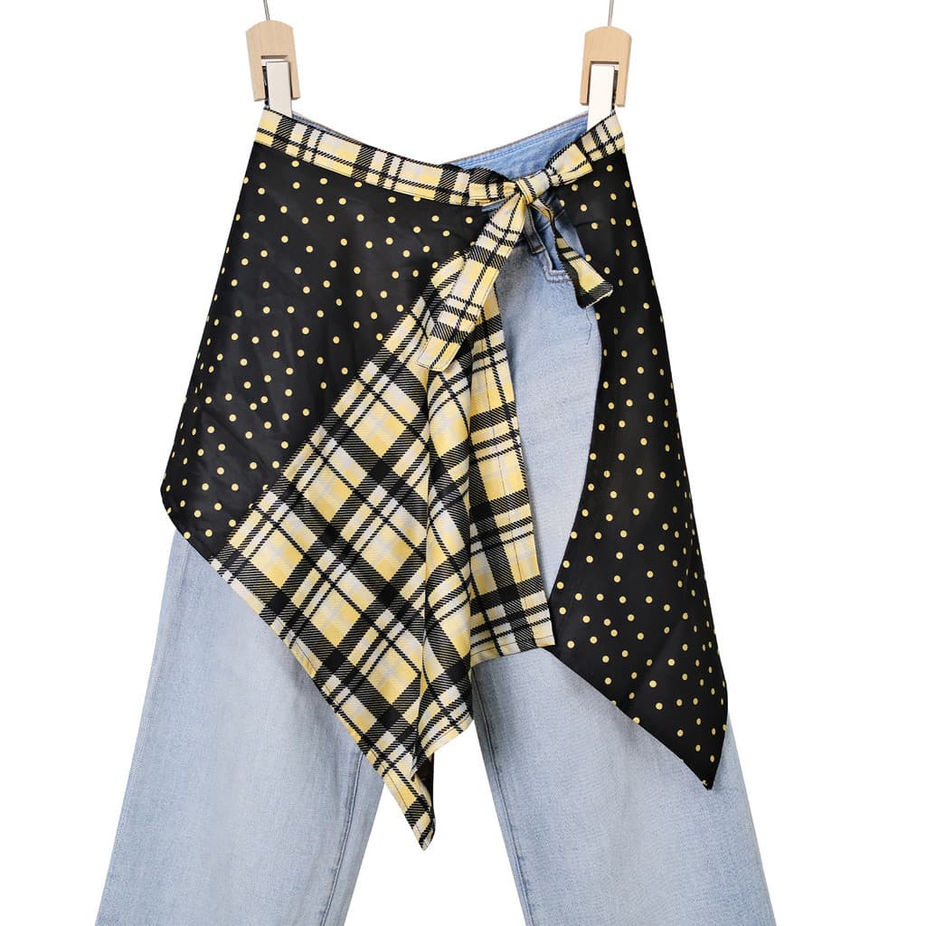 Novo High-End estilo de rua impresso bainha saia em camadas ferramenta útil alça lateral caju flor bolinhas leopardo imp