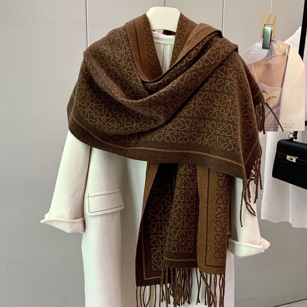 2025 novo estilo inverno High-End quente moda All-Match engrossado cachecol quente xale manto cobertor de escritório