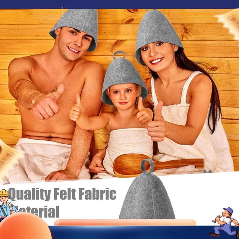 Chapéu De Sauna Anti-Calor , Touca De Banho De Feltro De Lã Grossa , Turbante De Cabelo , Toalha De Secagem Rápida , Cha
