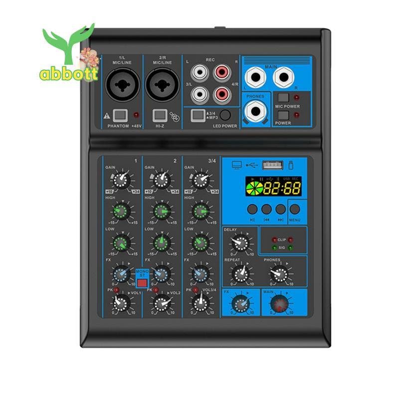 [Quick A] Soundcard Mixing Console Mixer De Áudio Profissional Som De 4 Canais Para Transmissão Ao Vivo Equipamento De D