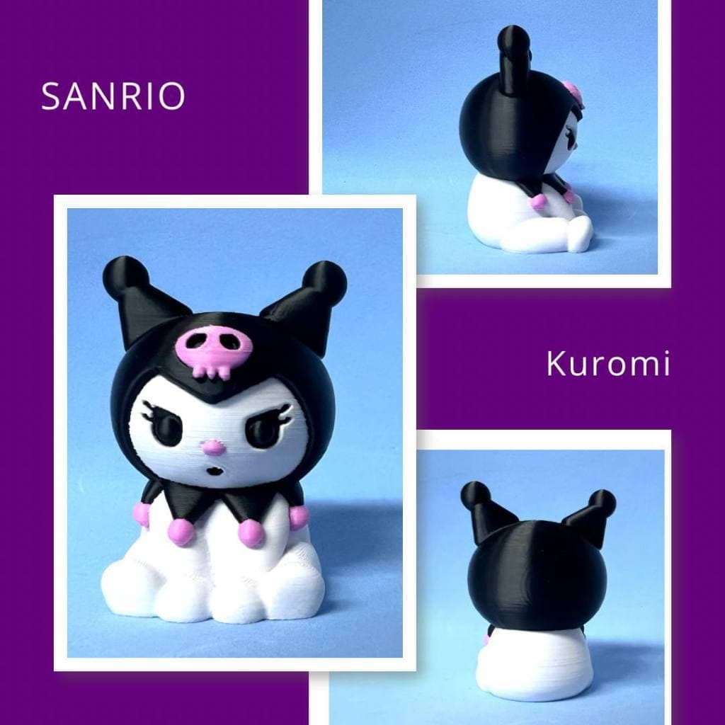 Boneca Kawaii Kuromi Impressão 3D Coleção Decoração