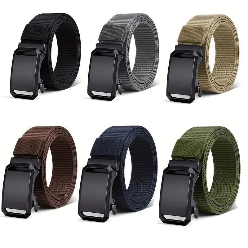 Cinto Tático Com Fivela Automática Masculina – De Nylon De Lona Casual Funcional Para Estudantes