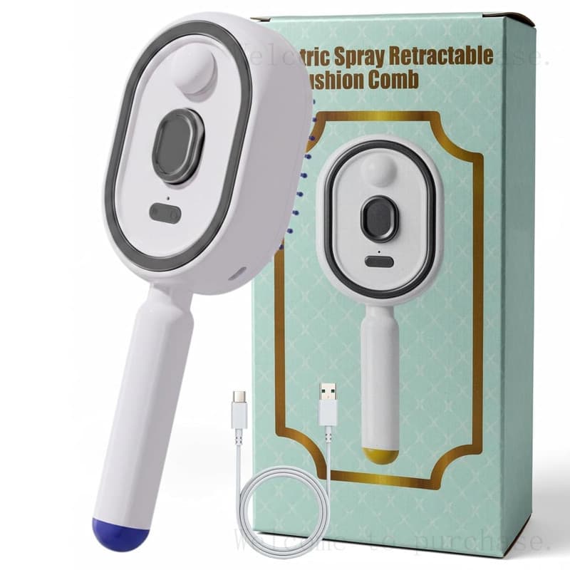 Escova a Vapor Elétrica para Cabelo, Escova com Almofada de Ar e Spray Elétrico para Mulheres, Escova de Cabelo Recarreg