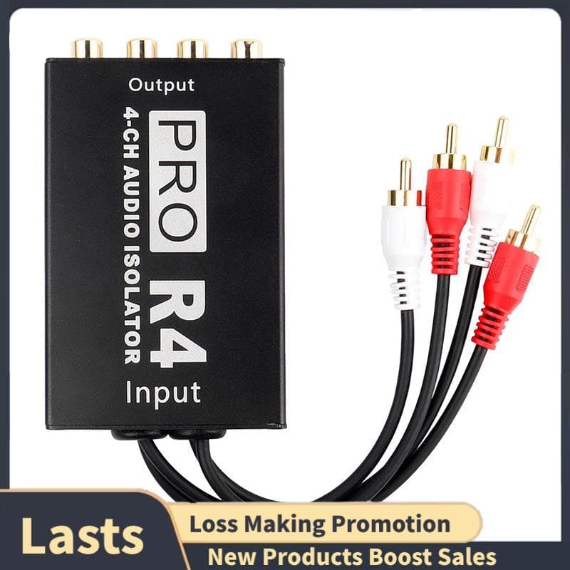 Isolador De Áudio 4CH , Redutor De Ruído , De Loop De Aterramento Para Modificação Carro , Fácil De Usar