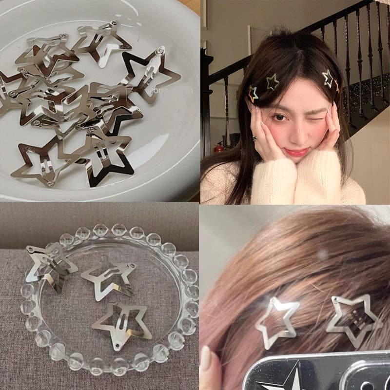 10/20/30 Pçs Estrela Grampo De Cabelo Bonito Menina Metal Cinco Pontas Doce Legal Franja Clipe Versátil Bb