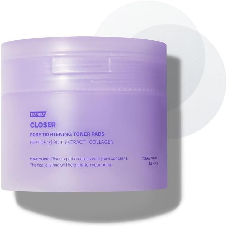 FRANKLY Pore Tightening Conditioning Pad, contém 9 peptídeos, colágeno vegano, extrato de arroz, minimizador de poros, a