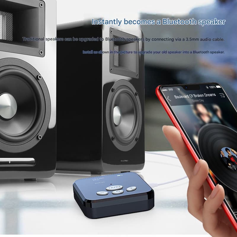 Adaptador De Áudio Sem Fio HiFi 2 Em 1 Para Transmissor E Receptor Bluetooth Com De Plástico AUX De 3.5 Mm Vídeo Burstod