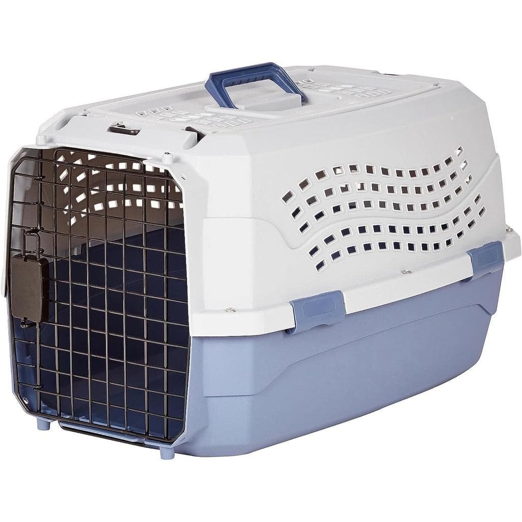 Basics Transportadora Portátil e Resistente para Animais de Estimação com 2 Portas, Abertura Superior, Laterais Rígidas,
