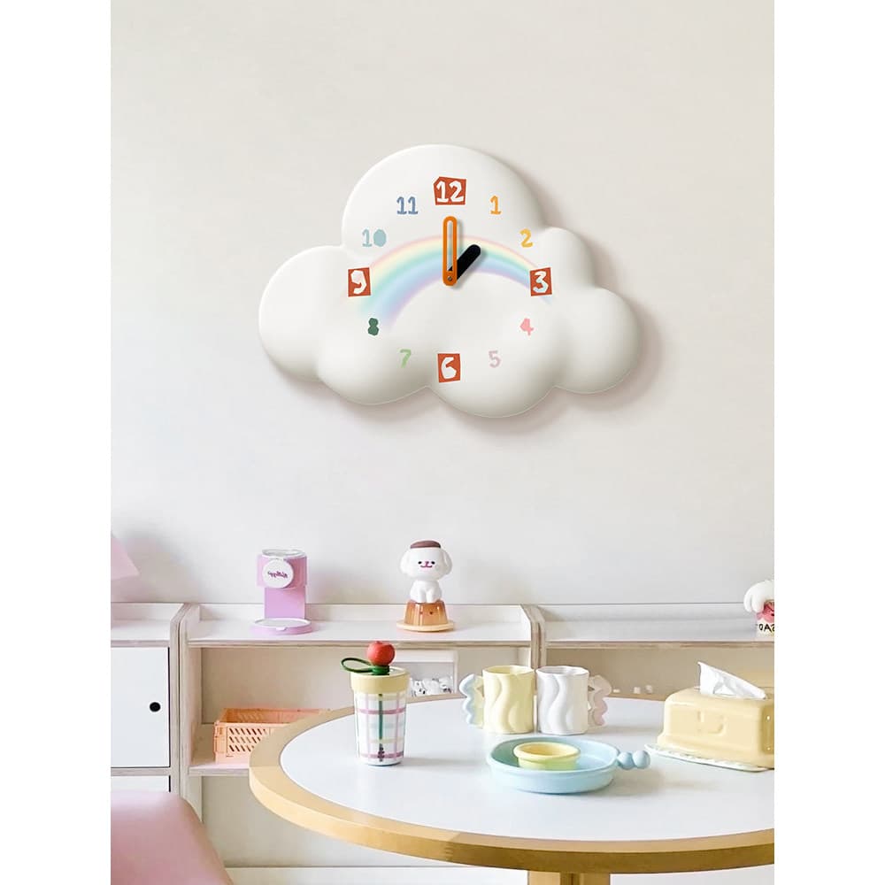 Estilo creme arco-íris sala de estar relógio de parede High-End sentimento 2025 novo estilo decoração doméstica relógio