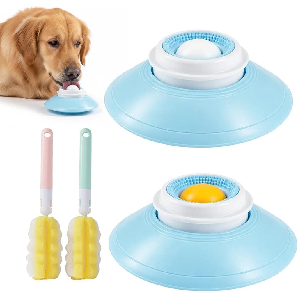 Bola de Lamber para Cães, Conjunto de 4 Peças para Controle de Alimentação Rápida em Animais de Estimação, Alívio da Ans