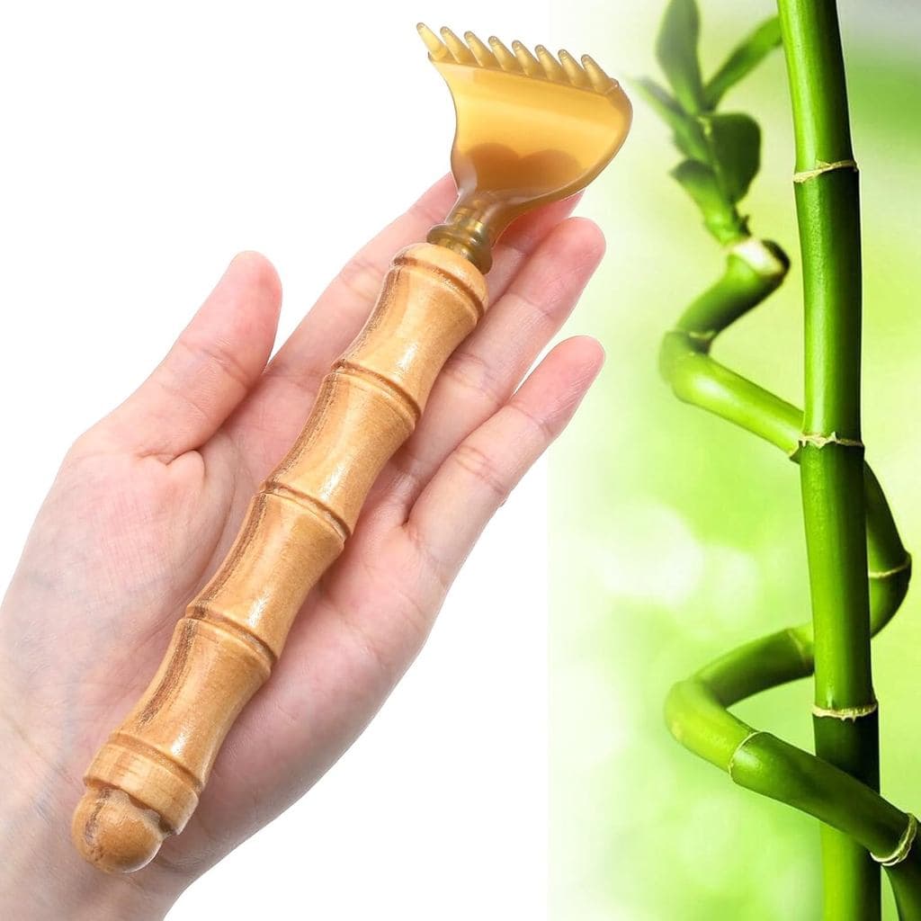 Coçador de Costas de Madeira Extensível, Coçador de Costas Portátil, Coçador de Corpo Telescópico para Homens e Mulheres