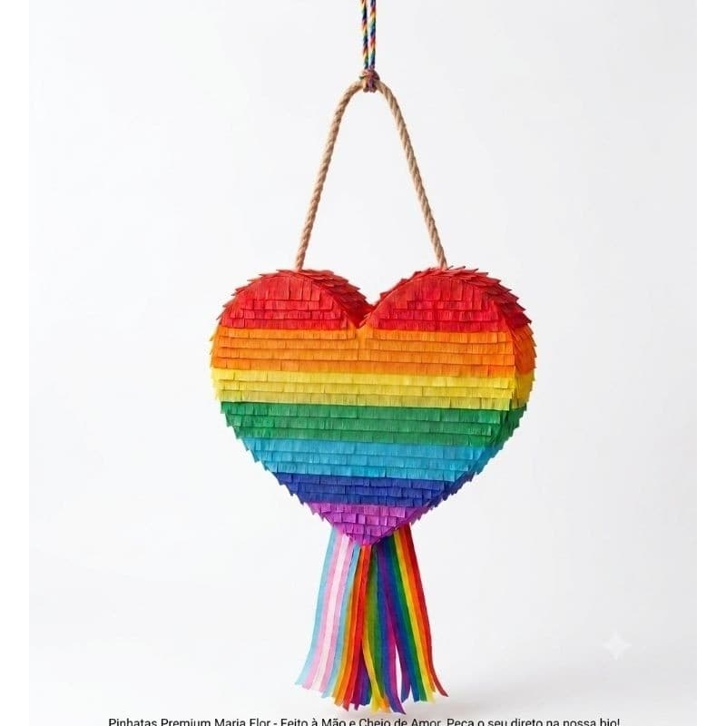 Pinhata LGBTQIA+ Artesanal Bastão + Tapa Olhos + Confeti Pichorra Festa