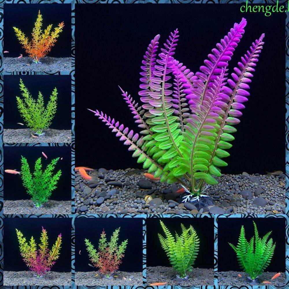 Plantas Subaquáticas Artificiais CHENGDEBR , Grama De Água Decorativa De Simulação De 18 Cm , Plástico